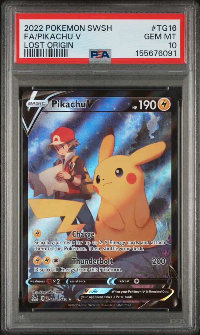 2022 Pokemon Sword & Shield Lost Origin Pikachu V TG16/TG30 PSA 10