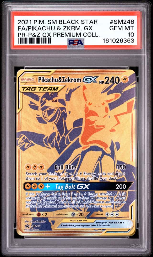 Pokemon Pikachu & Zekrom GX SM248 Black Star Promo Holo 2021 PSA 10 TAG TEAM