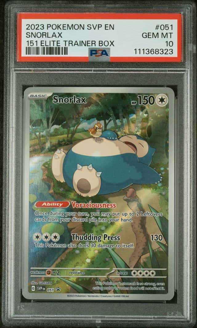 Pokemon TCG Snorlax 051 SV: Scarlet & Violet Promo Holo EN 2023 PSA 10