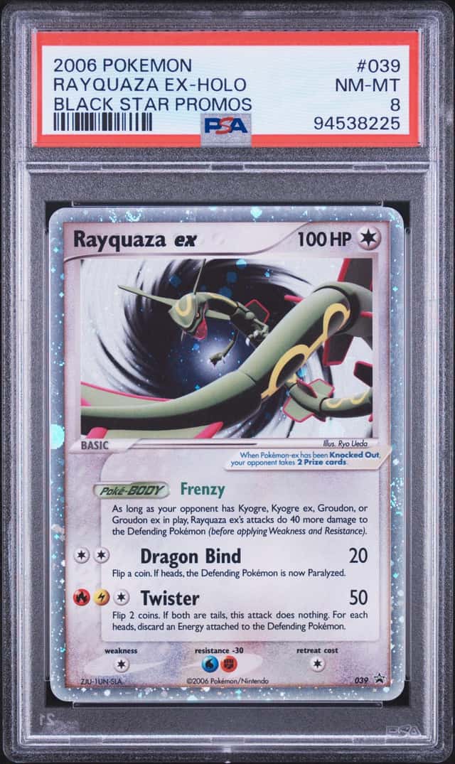 2006 POKEMON BLACK STAR PROMOS #039 RAYQUAZA EX-HOLO PSA 8