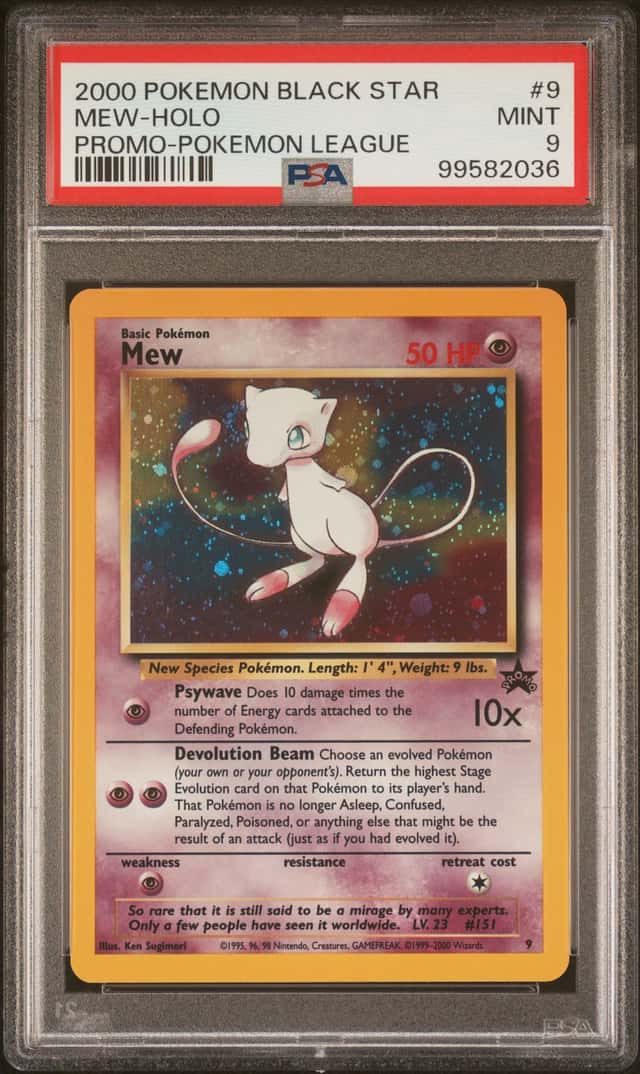 2000 POKEMON PROMO BLACK STAR POKEMON LEAGUE #9 MEW-HOLO PSA 9