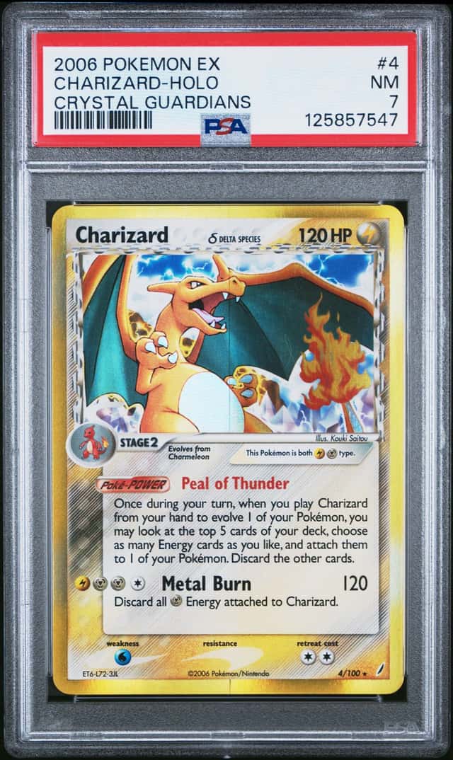 2006 POKEMON EX CRYSTAL GUARDIANS #4 CHARIZARD-HOLO PSA 7
