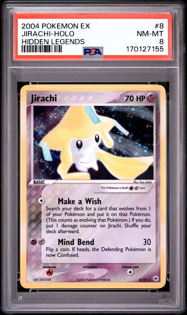 2004 POKEMON EX HIDDEN LEGENDS #8 JIRACHI-HOLO PSA 8