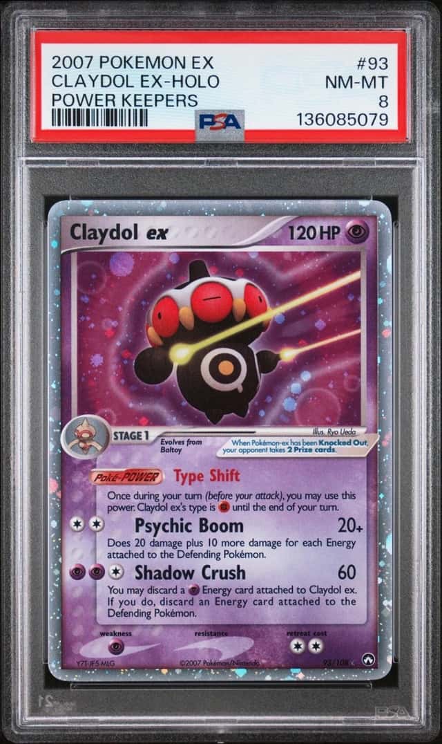 2007 POKEMON EX POWER KEEPERS #93 CLAYDOL EX-HOLO PSA 8