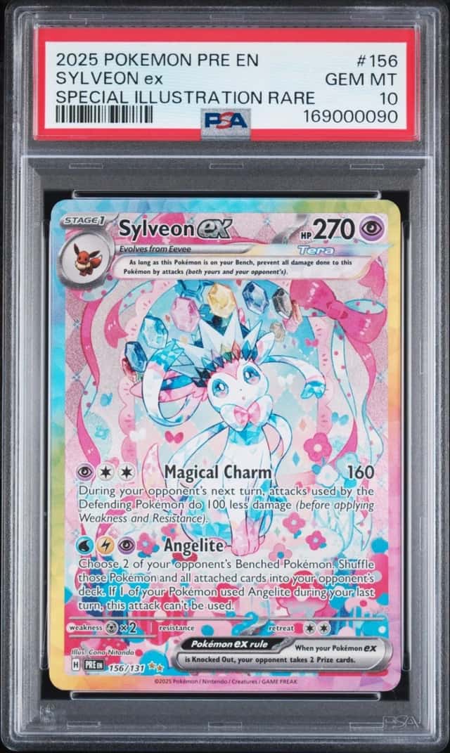 2025 POKEMON PRISMATIC EVOLUTIONS SPECIAL ILLUSTRATION RARE SYLVEON EX PSA 10