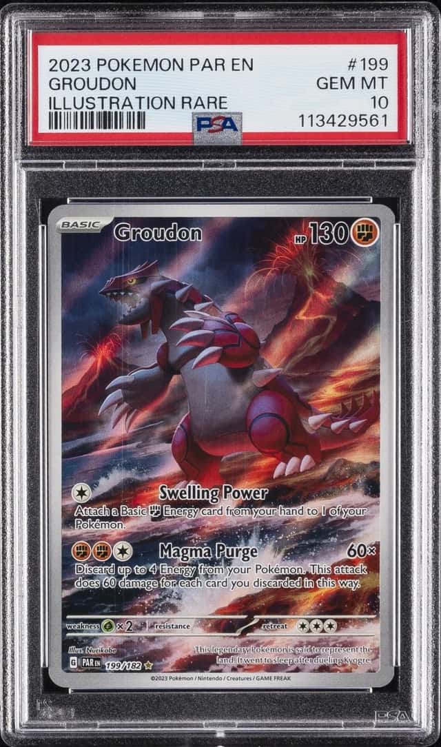 2023 POKEMON PAR EN-PARADOX RIFT ILLUSTRATION RARE #199 GROUDON PSA 10