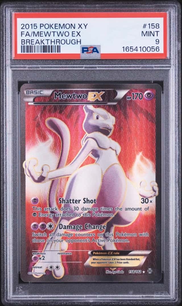 2015 POKEMON XY BREAKTHROUGH #158 FULL ART/MEWTWO EX PSA 9