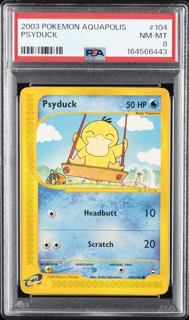 2003 POKEMON AQUAPOLIS #104 PSYDUCK PSA 8