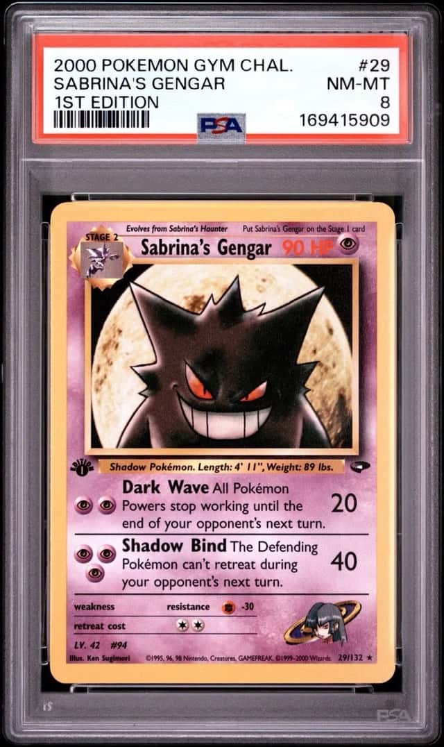 2000 Pokemon Gym Challenge 1st Edition Sabrina’s Gengar 29/132 #29 PSA 8 🔥