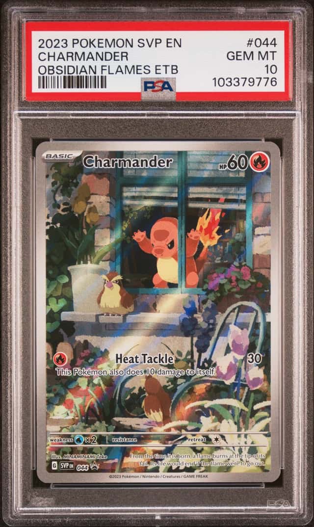 2023 POKEMON EN-SV OBSIDIAN FLAMES ETB BLACK STAR PROMO #044 CHARMANDER PSA 10