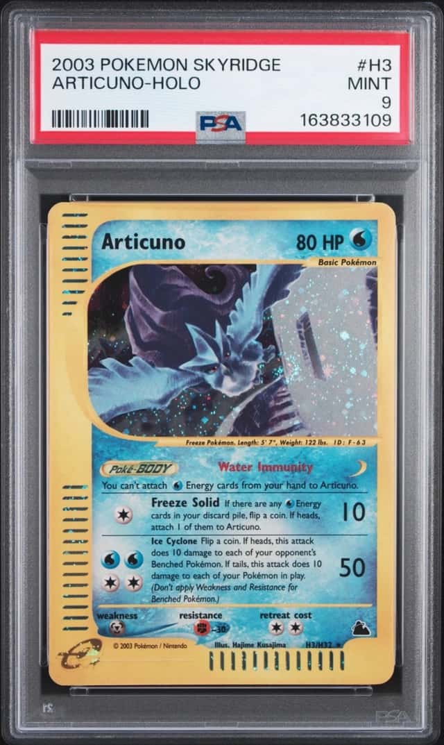 Pokemon Articuno Holo Skyridge H3 PSA 9 Mint