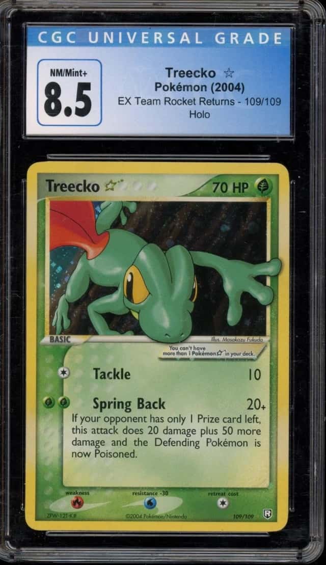 Pokemon Treecko Gold Star EX Team Rocket Returns 109/109 Holo CGC 8.5