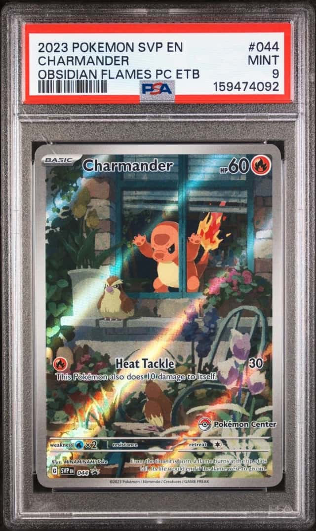 Pokemon Charmander Promo 044 Obsidian Flames Pokemon Center ETB PSA 9 Mint