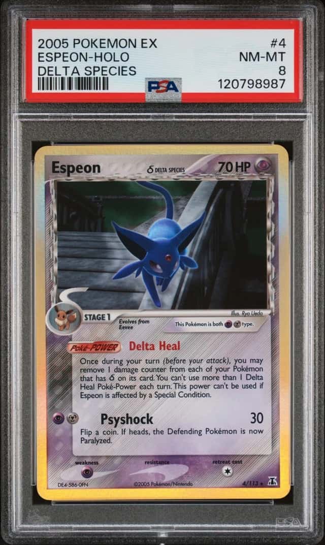 Pokemon Espeon Holo EX Delta Species 4/113 PSA 8
