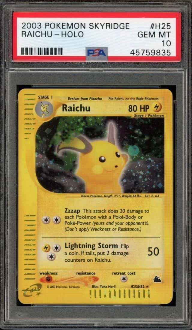 Pokemon Raichu Holo Skyridge H25 PSA 10 Gem Mint