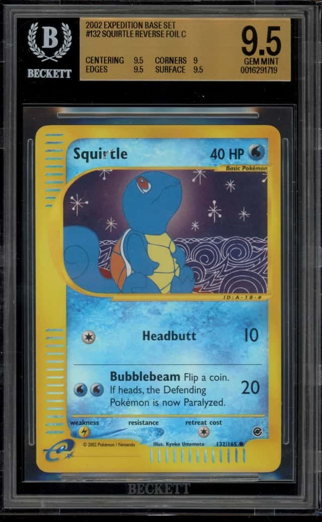 Pokemon Squirtle Expedition Reverse Holo 132 BGS 9.5