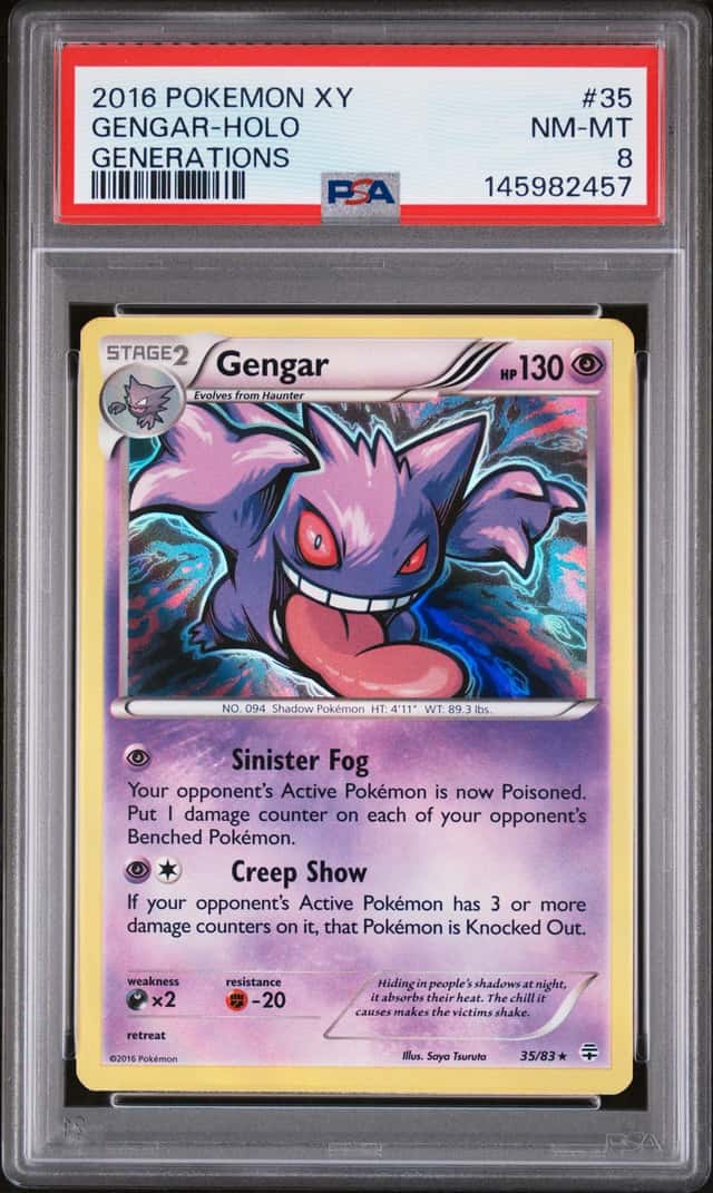 2016 POKEMON XY GENERATIONS #35 GENGAR-HOLO PSA 8