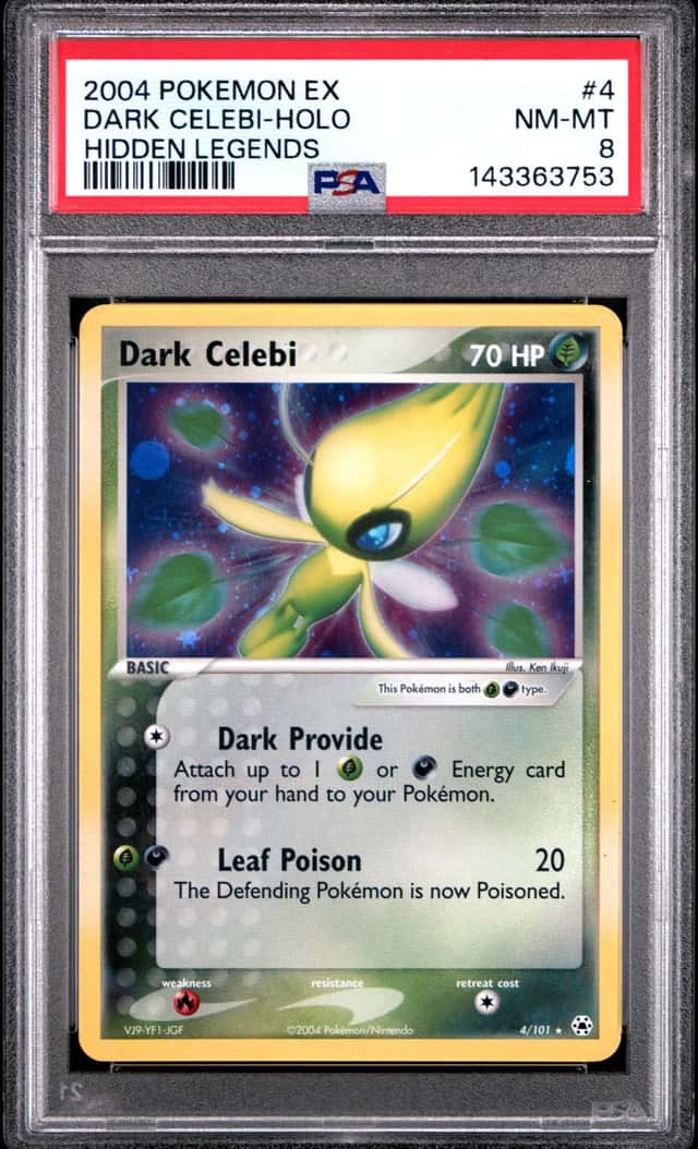 Pokemon Dark Celebi Holo Hidden Legends 4/101 PSA 8