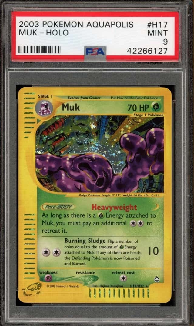 Pokemon Muk Holo Aquapolis H17 PSA 9 Mint