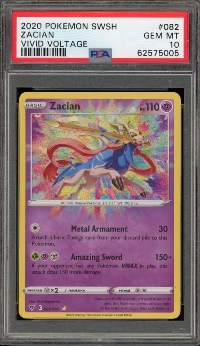Pokemon Zacian Vivid Voltage Amazing Rare 082/185 PSA 10 Gem Mint