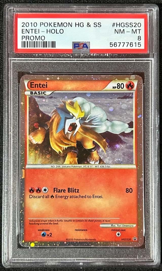 2010 POKEMON HEARTGOLD & SOULSILVER PROMO #HGSS20 ENTEI-HOLO - PSA 8