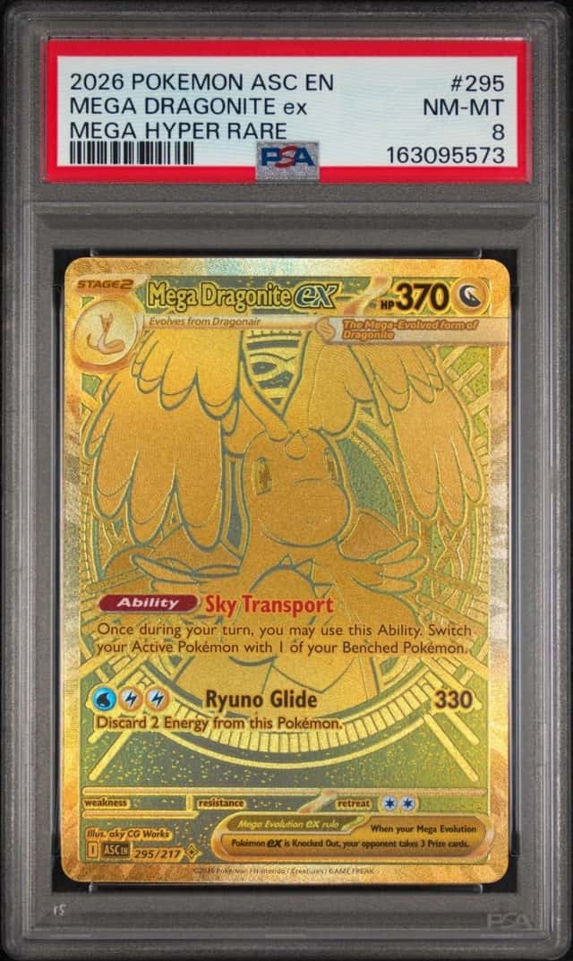2026 POKEMON ASC EN-ASCENDED HEROES MEGA HYPER RARE #295 MEGA DRAGONITE EX PSA 8