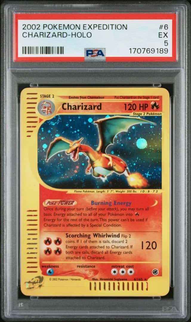 2002 POKEMON EXPEDITION #6 CHARIZARD-HOLO PSA 5