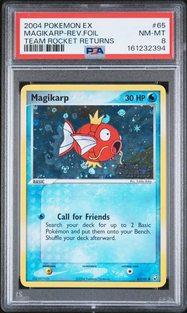 2004 Pokemon EX Team Rocket Returns Magikarp Reverse Holo 65/109 PSA 8