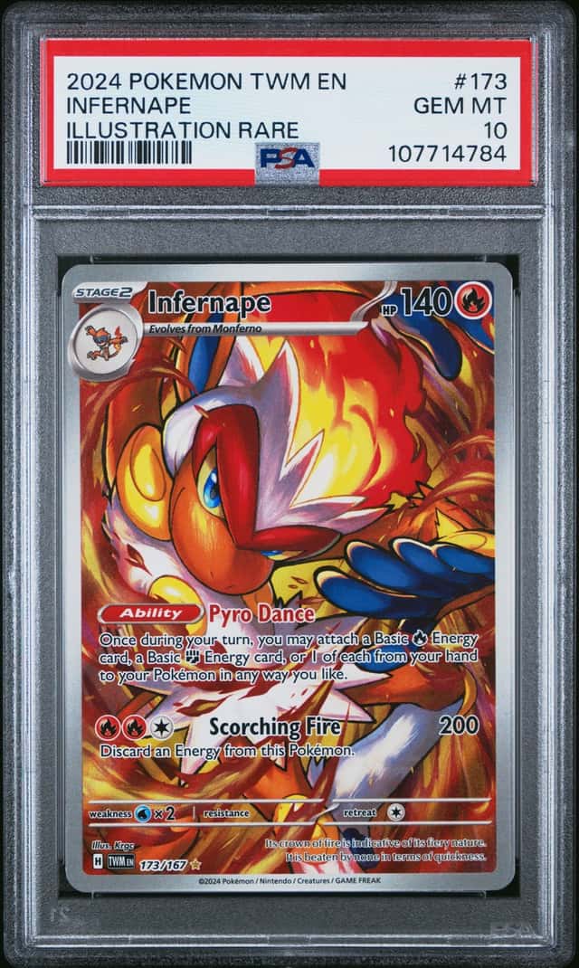 INFERNAPE 2024 POKEMON TWILIGHT MASQUERADE #173 ILLUSTRATION RARE PSA 10 Q3963-5