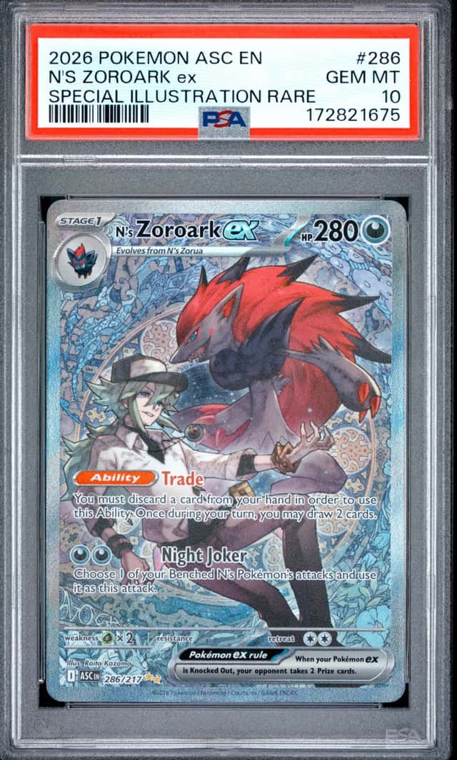 2026 POKEMON ASCENDED HEROES SPECIAL ILLUSTRATION RARE N'S ZOROARK EX PSA 10