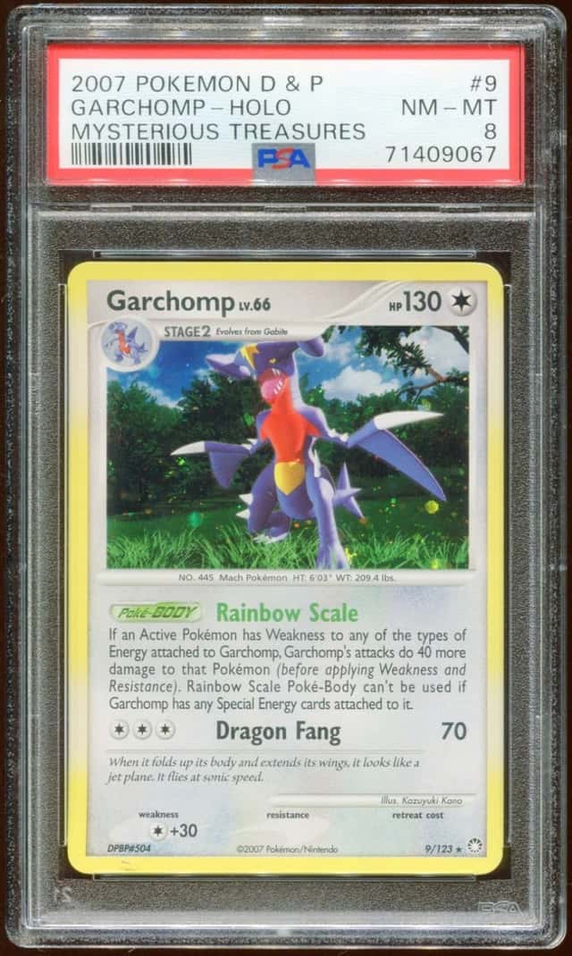2007 POKEMON D & P MYSTERIOUS TREASURES GARCHOMP LV66 9/123 HOLO FOIL PSA 8 E10