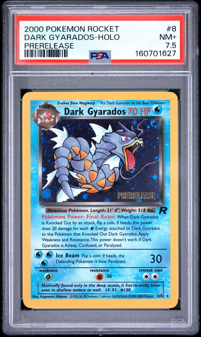 *POP 6* 2000 POKEMON ROCKET #8 DARK GYARADOS-HOLO PRERELEASE LOW POP