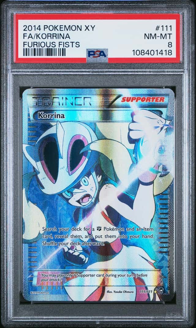 2014 Pokemon XY Furious Fists #111 FA Korrina PSA 8 NM-MT