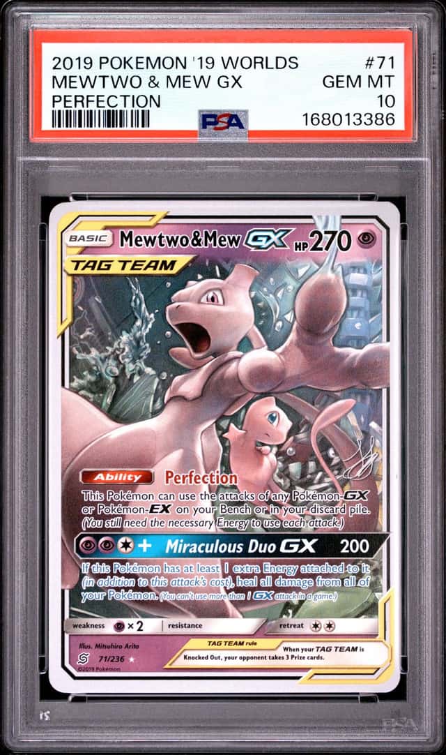 2019 POKEMON 2019 WORLD CHAMPIONSHIPS DECK: PERFECTION MEWTWO & MEW GX PSA 10