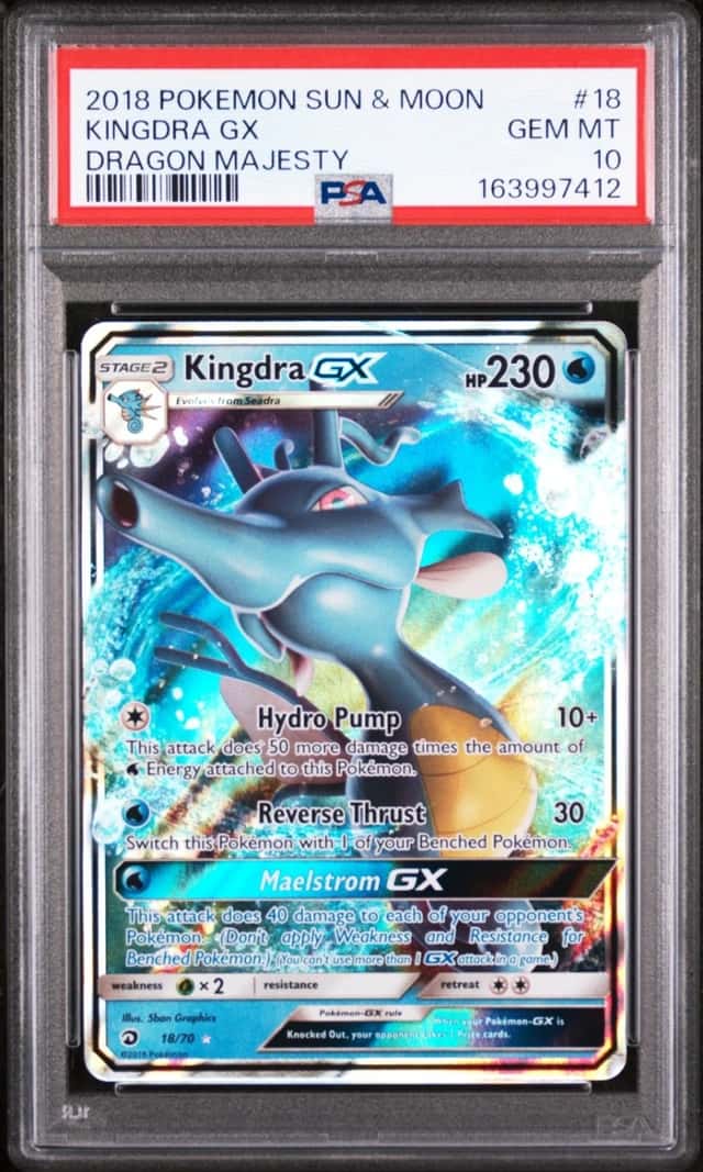 2018 POKEMON SUN & MOON DRAGON MAJESTY #18 KINGDRA GX PSA 10