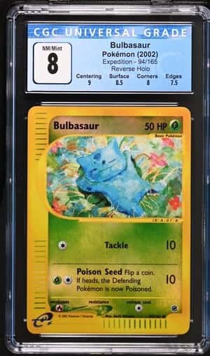 CGC 8 Bulbasaur 94/165 Pokemon 2002 Expedition Reverse Holo English