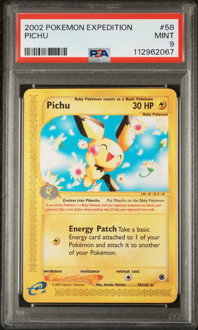 2002 Pokemon Expedition #58/165 Pichu PSA 9 MINT