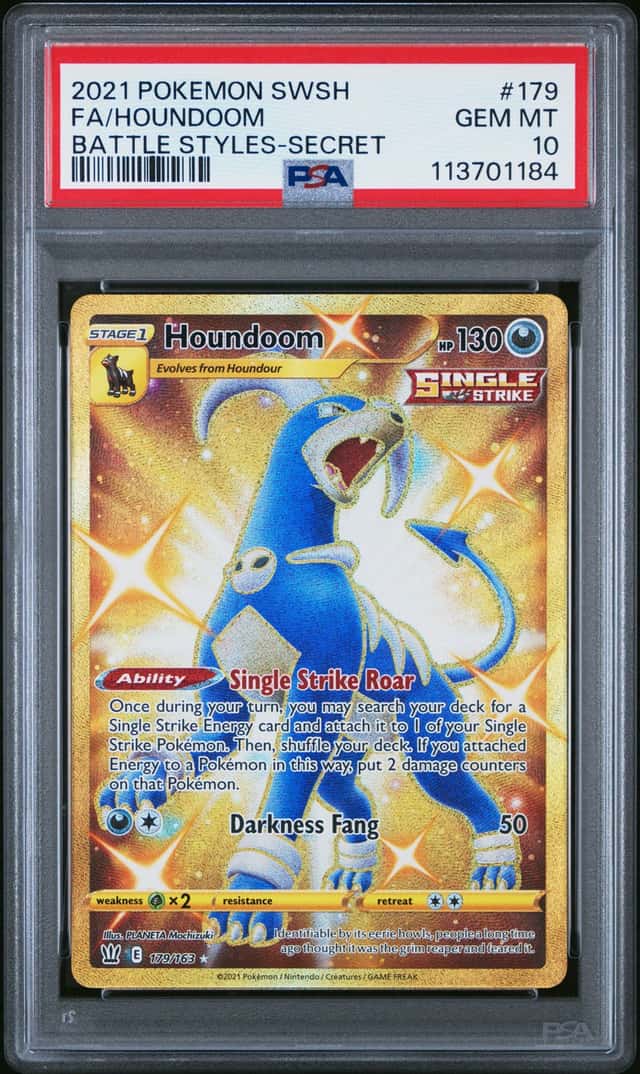 2021 Pokemon SWSH Battle Styles Houndoom #179/163 PSA 10 GEM MINT