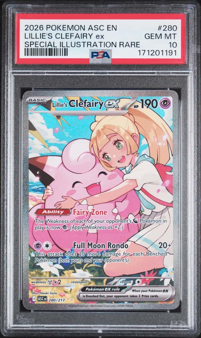 2026 POKEMON ASCENDED HEROES SPECIAL ILLUSTRATION LILLIE'S CLEFAIRY EX PSA 10