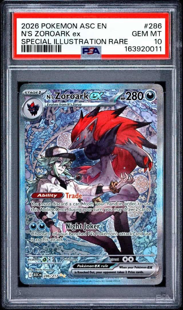 2026 POKEMON ASCENDED HEROES SPECIAL ILLUSTRATION RARE N'S ZOROARK EX PSA 10