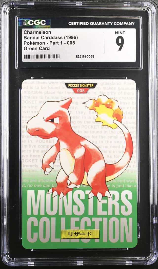 1996 Carddass Bandai Pokemon Part 1 Green Charmeleon #005 CGC 9 MINT