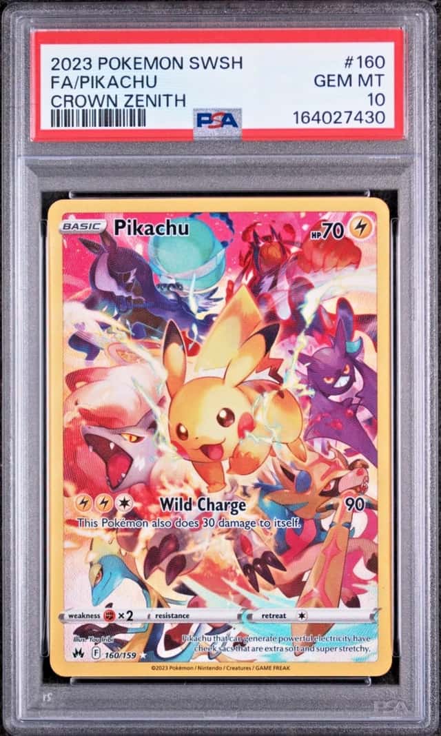 2023 POKEMON FA/PIKACHU CROWN ZENITH SWORD AND SHIELD #160 PSA 10