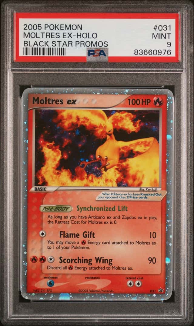 2005 Pokemon Nintendo Black Star Promos Moltres ex Rare Holo #031 PSA 9
