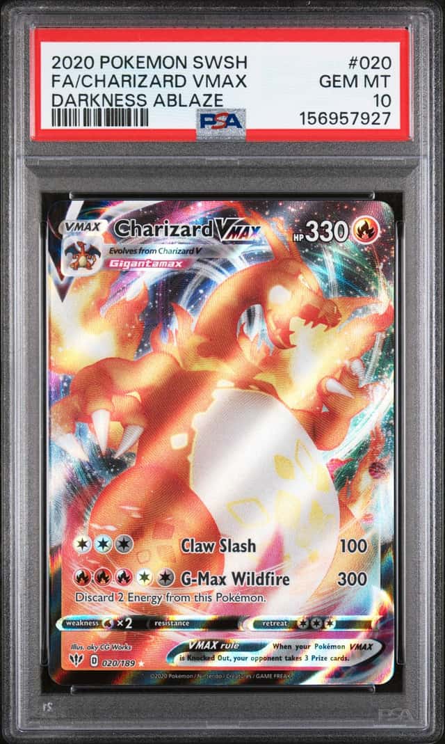 2020 Pokemon SWSH Darkness Ablaze Charizard VMAX Rare #020/189 PSA 10 GEM MINT