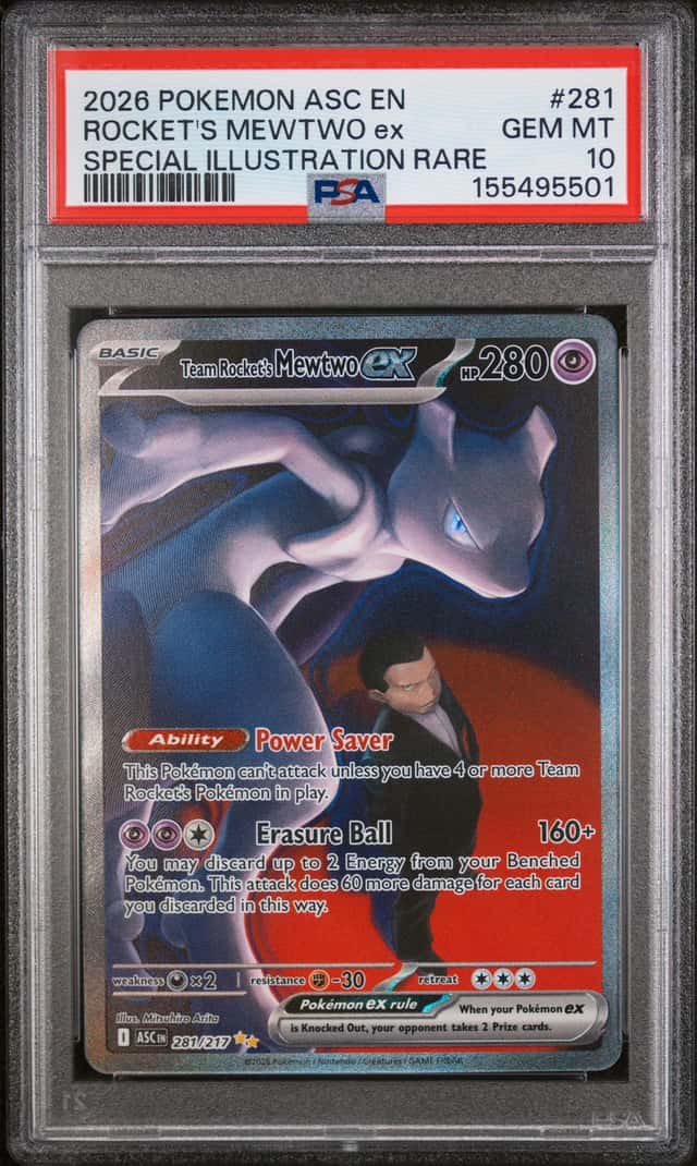 2026 POKEMON ASCENDED HEROES SPECIAL ILLUSTRATION TEAM ROCKET'S MEWTWO EX PSA 10
