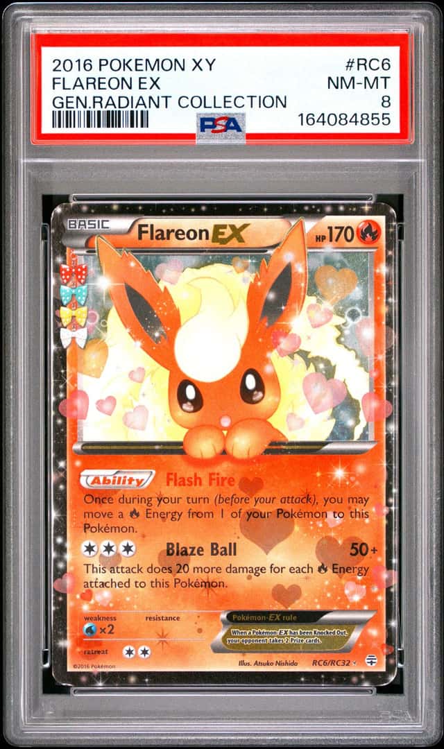 Pokemon Flareon EX 2016 Generations Radiant Collection Holo RC6/RC32 PSA 8