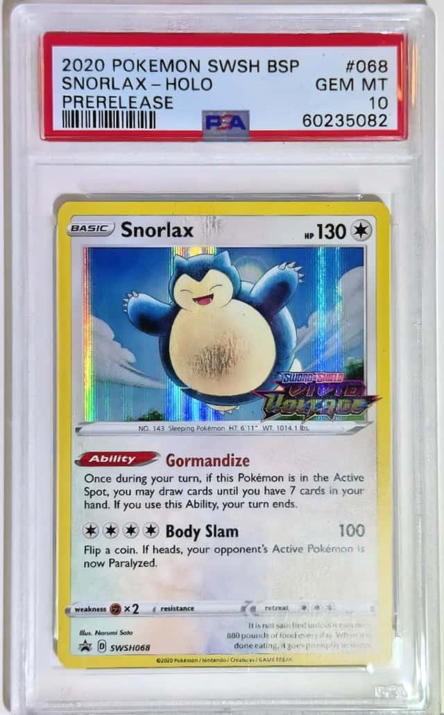 2020 Pokemon SWSH Black Star Promo Snorlax #068 Holo Prerelease PSA 10 Gem Mint