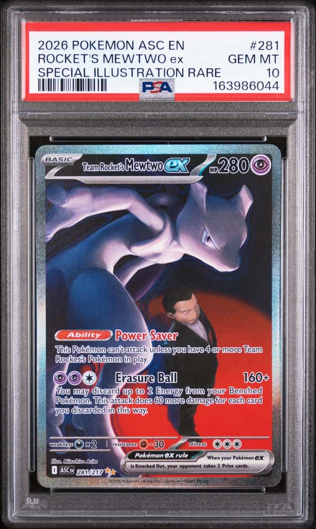 2026 Pokemon Team Rocket's Mewtwo ex Special Illustration #281/217 PSA 10 (44)