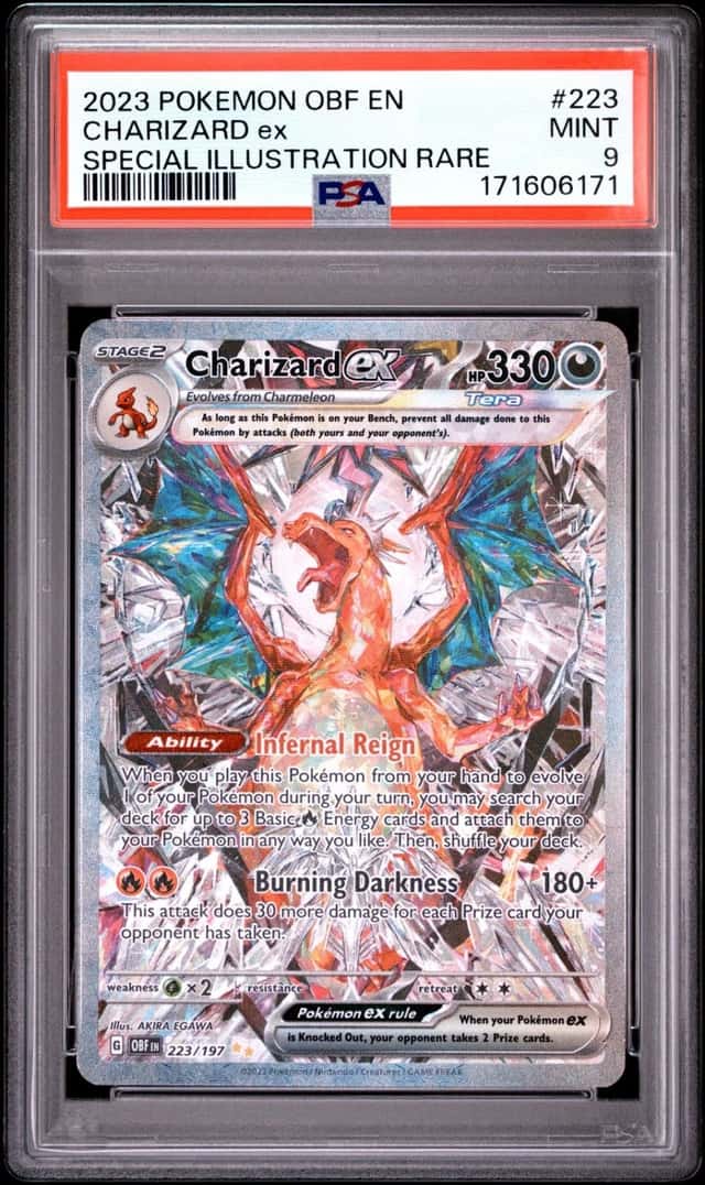 2023 POKEMON OBF EN-OBSIDIAN FLAMES SPECIAL ILLUSTRATION RARE CHARIZARD EX PSA 9