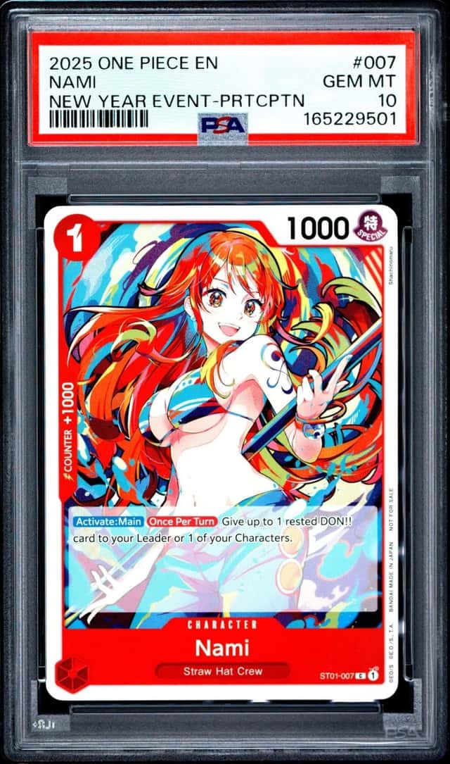 2025 ONE PIECE PROMOS NEW YEAR EVENT-PARTICIPATION #007 NAMI PSA 10